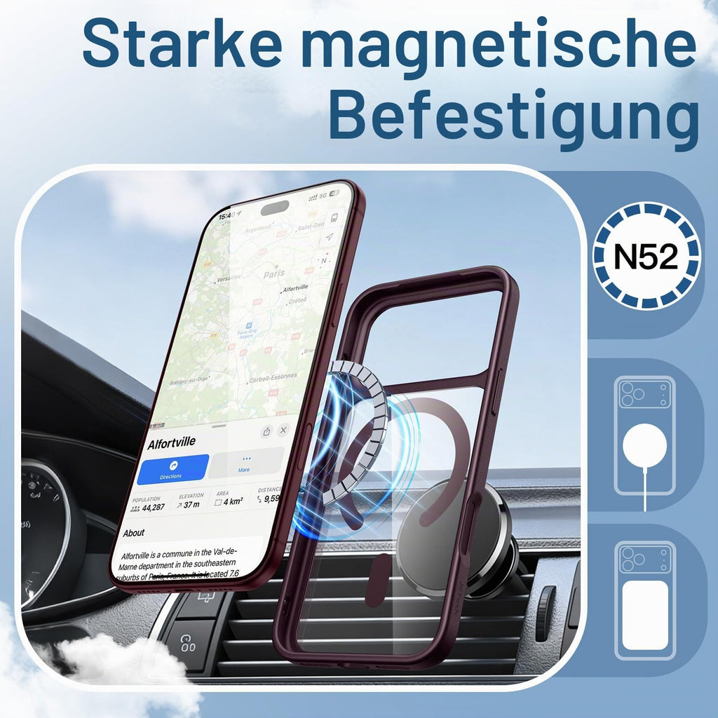 JETech Magnetische Hülle für iPhone 17, Durchsichtig