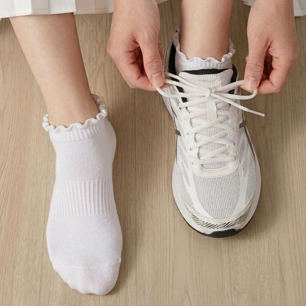 6 Pairs No Show Socks for Women Ruffle Socks Cute Ankle Socks