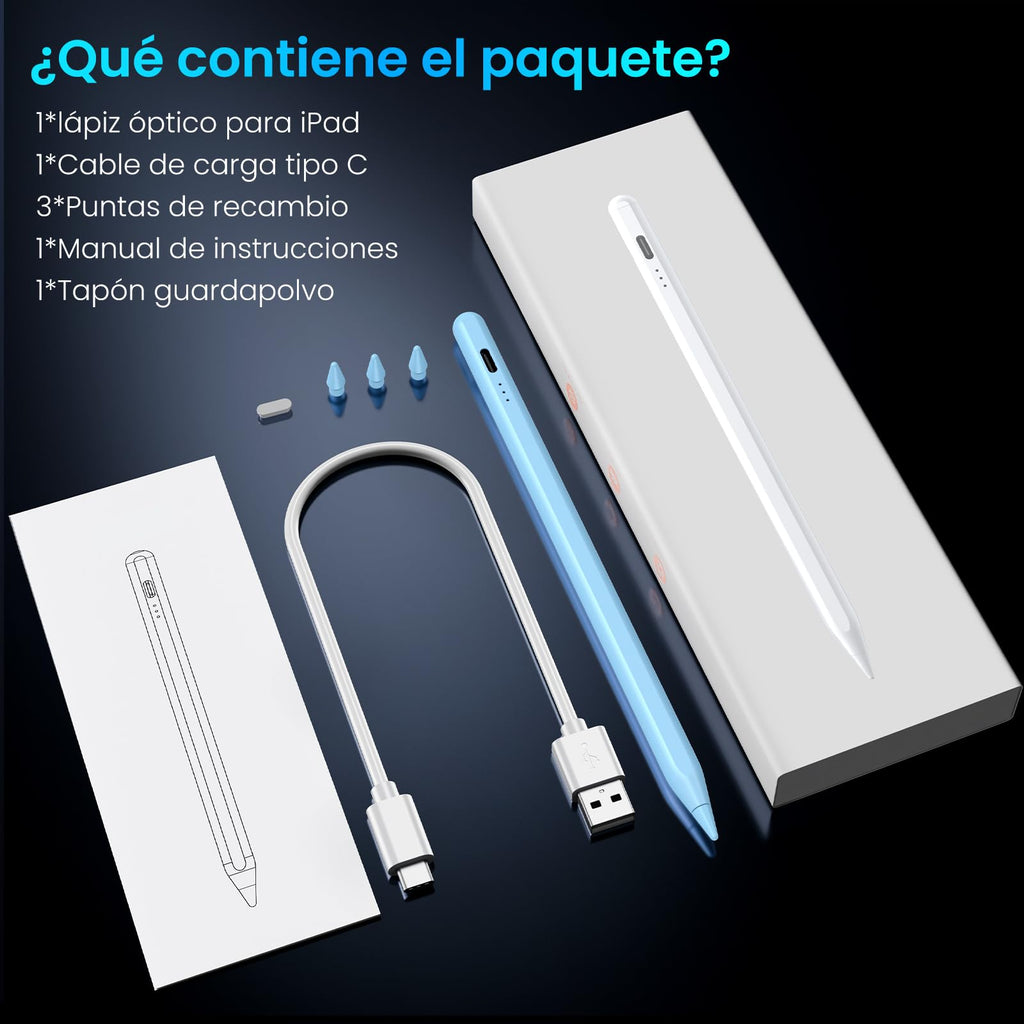 Stift für iPad, (2018-2025) Pencil 2nd Generation für Apple mit Schnellladeleistung Palm Rejection und Neigungssensitivität Stylus für i Pad 6-10, i Pad Pro 13''/12,9''/11'', Mini 6/5, Air 5/4/3