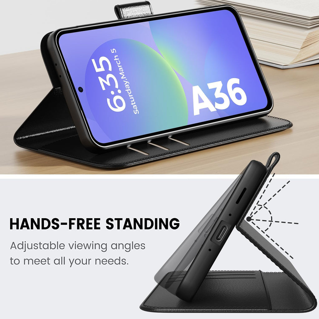 Peakally Handyhülle für Samsung Galaxy A17 5G Hülle [Mit 1 Stück Panzer Schutz Glas] [Premium PU Leder] [RFID-Blockierung] [Kartenfach] Klapphülle kompatibel mit Galaxy A17 5G / 4G - Grün