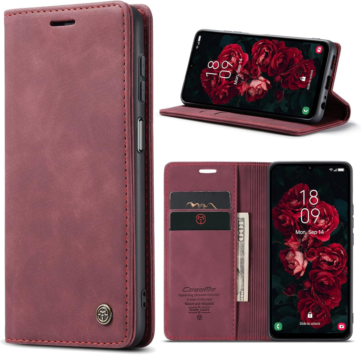 Handyhülle für Honor Magic 6 Pro hülle Premium PU klapphülle RFID Lederhülle Faltbare Schutzhülle Kartenfach Standfunktion Handytasche hülle Honor Magic 6 Pro 5G - Schwarz
