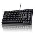 AJAZZ AK820 Mechanical Keyboard, 75% Hot Swappable Wired Keyboard with Volume Control Knob, QWERTY Layout, PBT Keycaps, Five-Layer Sound Insulation Pad, 82-Key Gaming Keyboard, Grey White