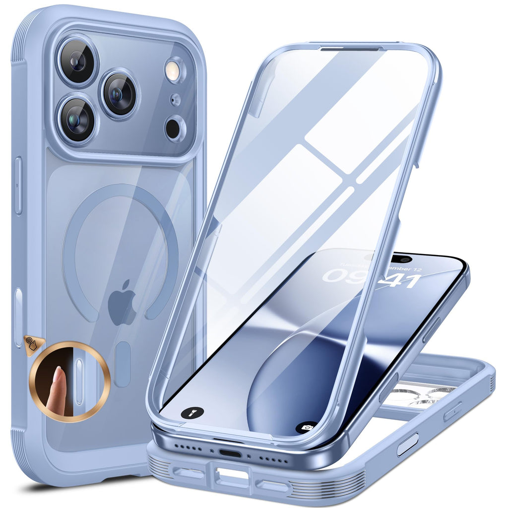 Miracase für iPhone 17 Hülle 6,3 Zoll,360 Grad Komplettschutz,Schwarz