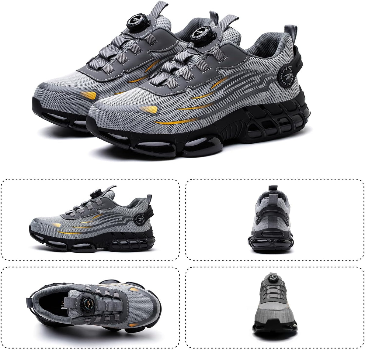 Chaussures de Sécurité Hommes Femmes Basket Respirante Antidérapante Légère Travail avec Embout en Acier 36-46 EU