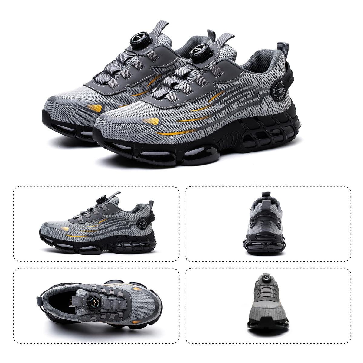 Chaussures de Sécurité Hommes Femmes Basket Respirante Antidérapante Légère Travail avec Embout en Acier 36-46 EU