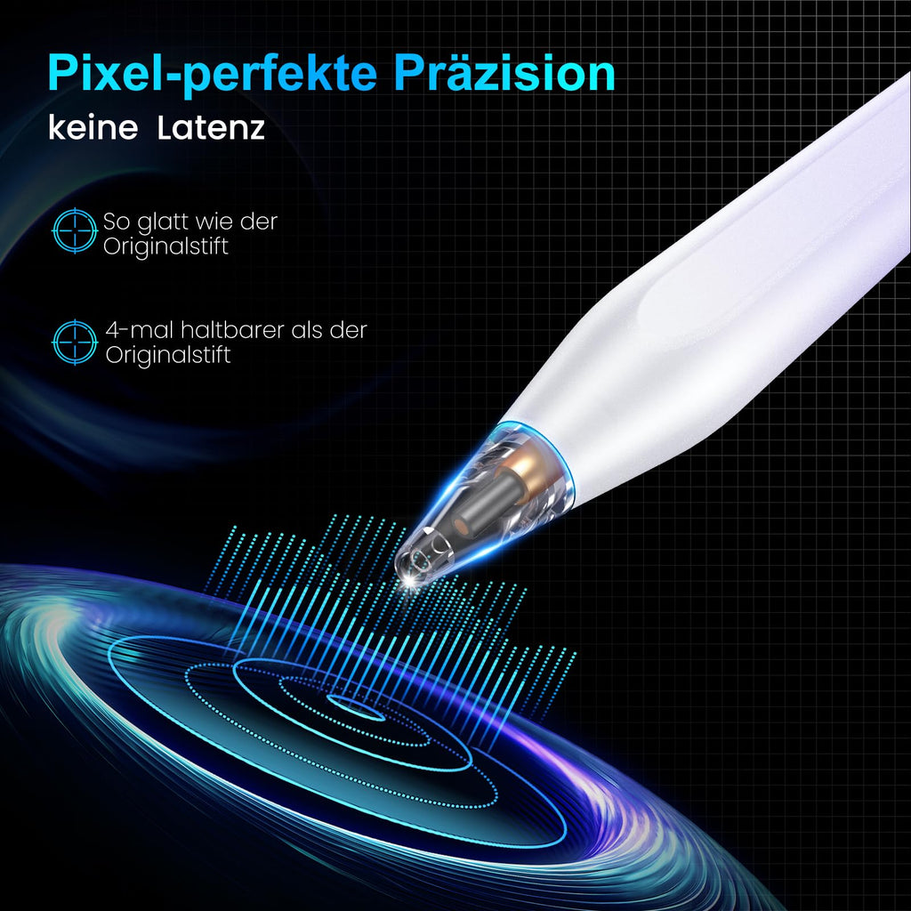 Stift für iPad, (2018-2025) Pencil 2nd Generation für Apple mit Schnellladeleistung Palm Rejection und Neigungssensitivität Stylus für i Pad 6-10, i Pad Pro 13''/12,9''/11'', Mini 6/5, Air 5/4/3