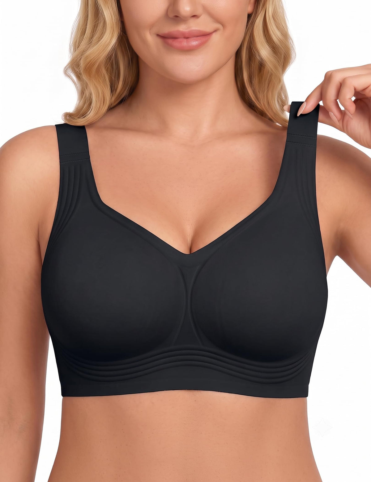 PoseFree Jelly Bras for Women, Wireless No Underwire, Full Coverage Support
