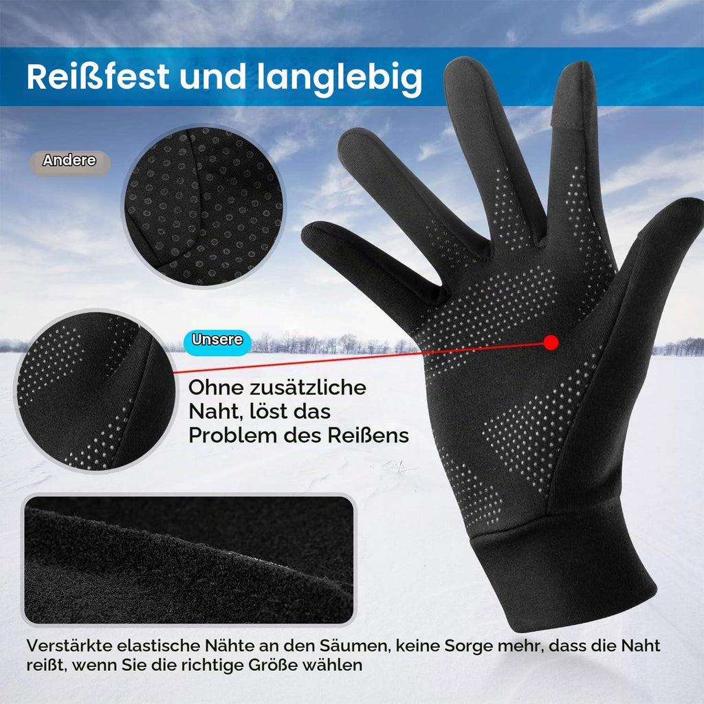 Unigear Touchscreen Handschuhe, Herren Damen Sporthandschuhe Handschuhfutter Outdoor Laufhandschuhe Warme Winddichte Winterhandschuhe Anti-Rutsch Full Finger für Laufen, Fahren, Radfahren, Wandern