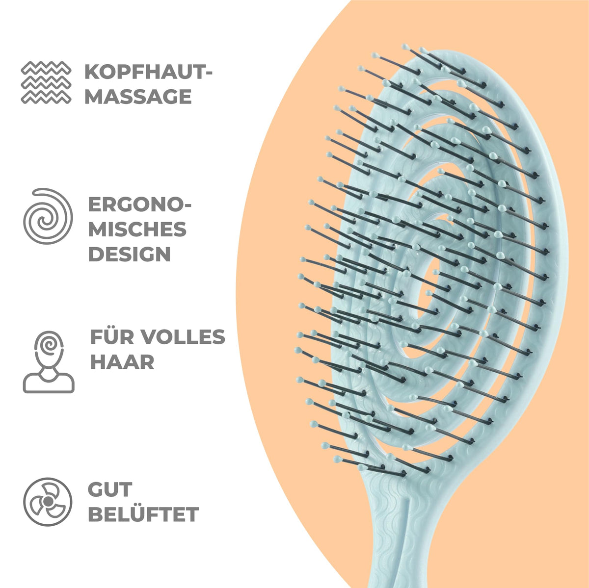 Ninabella Haarbürste ohne Ziepen - Detangler Bürste, Entwirrbürste & Lockenbürste für feines und langes Haar - Haarbürste Damen Herren Kinder - für nasse und trockene Haare - Limettengrün