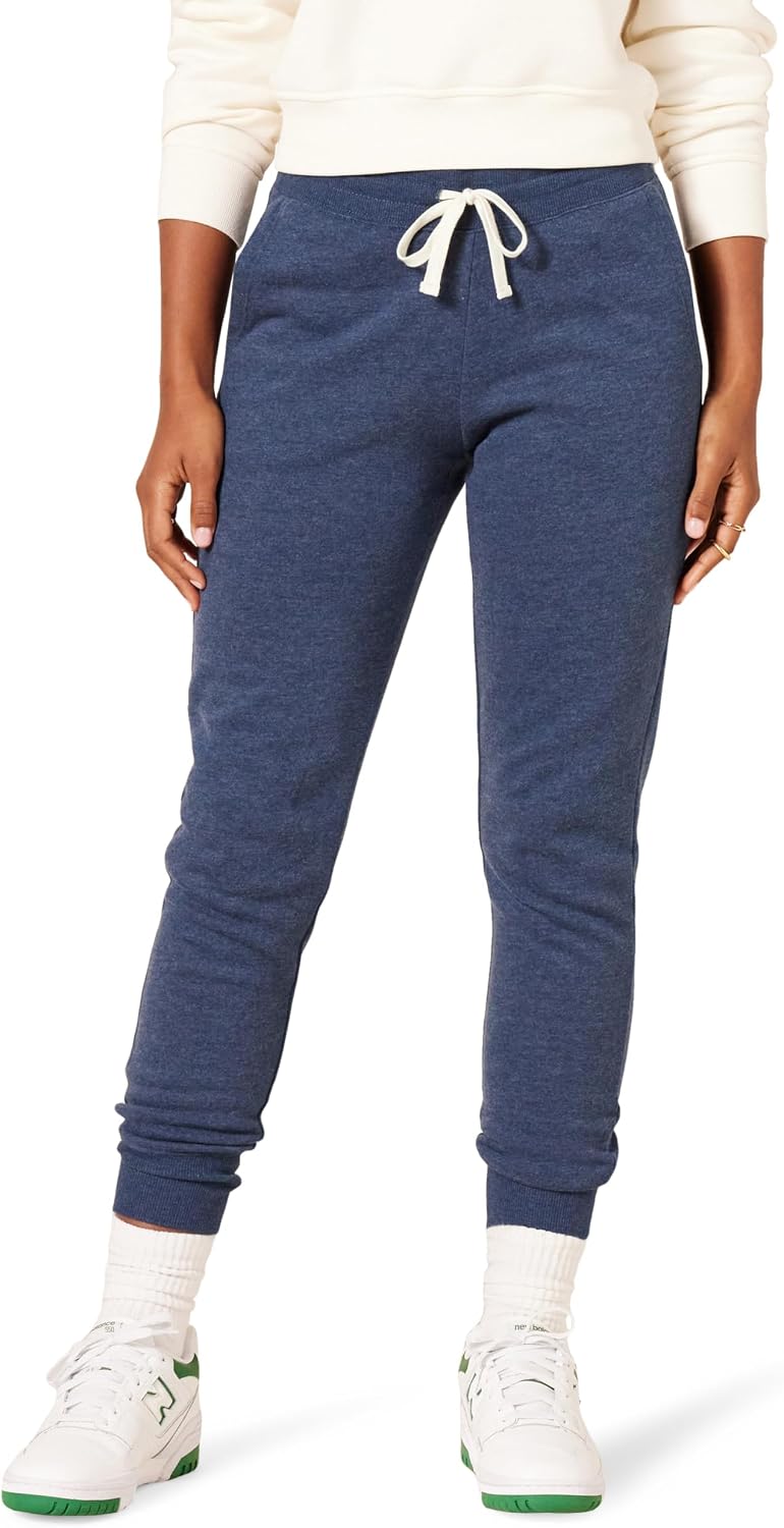 Amazon Essentials Women's Cotton Fleece Jogger Sweatpants with Drawstring (Available in Plus Size)