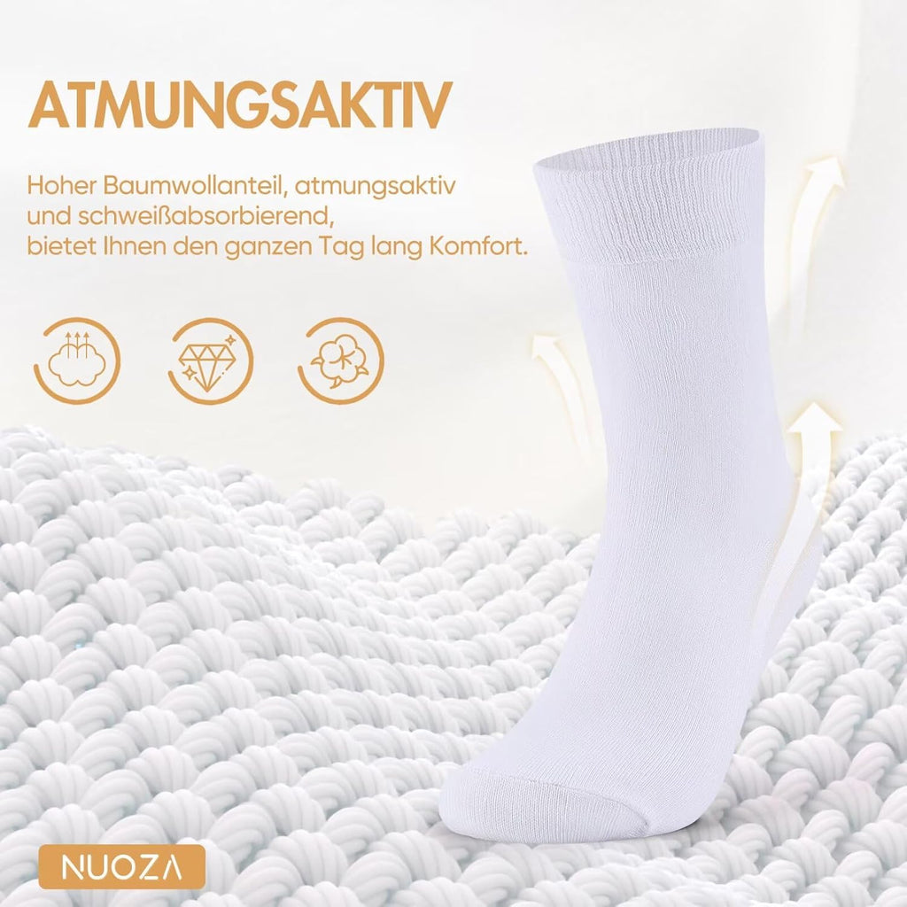 NUOZA 12 Paar Socken Herren Damen Baumwolle Business Atmungsaktive Socks