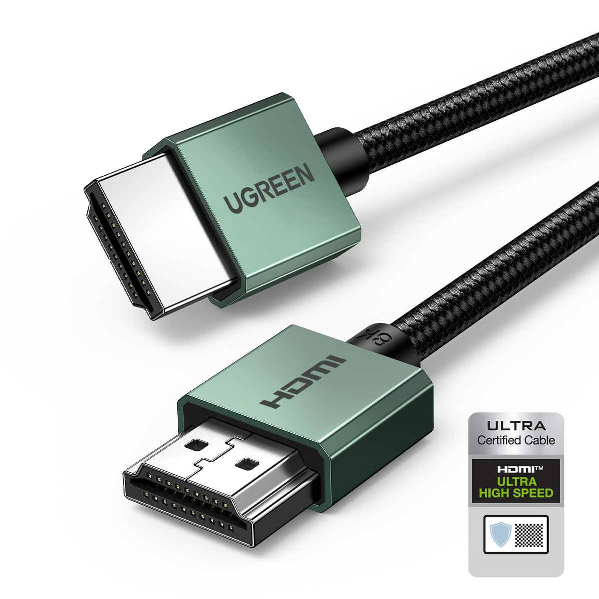 UGREEN HDMI 2.1 Kabel, Schlank, 8K@60Hz, 4K@120Hz, Aluminiumgehäuse, 2M