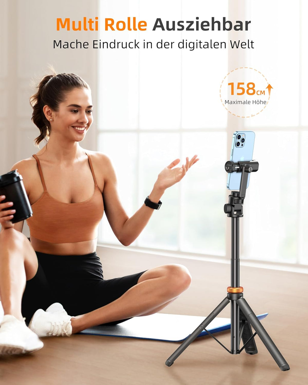 Handy Stativ, Stativ für Smartphone und Selfie Stick mit Fernbedienung