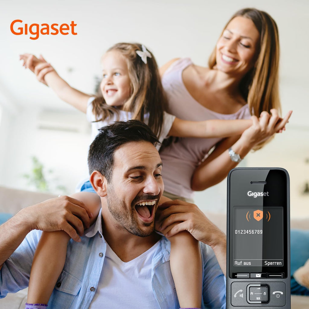 Gigaset Comfort 520A Duo - 2 Schnurlose DECT-Telefone mit Anrufbeantworter - Beste Audioqualität mit Freisprechfunktion - Anrufschutz - Adressbuch 200 Kontakten, titan-schwarz [Deutsche Version]