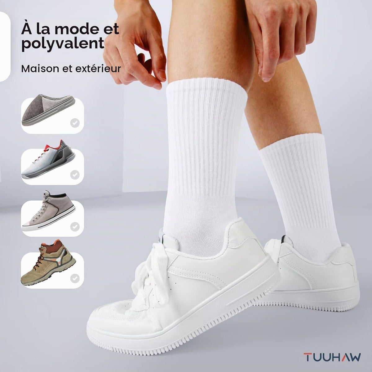Chaussettes Homme Femme Coton Sport Tennis Course Golf (Lot de 6/12)