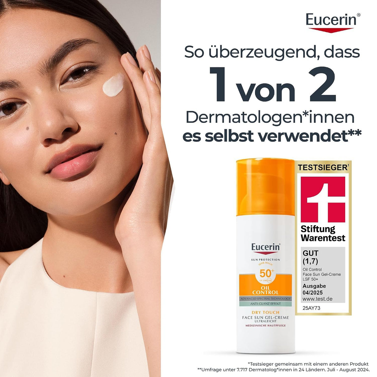 Eucerin Oil Control Sun Face Gel-Creme LSF 50+ 50 ml, Sonnencreme