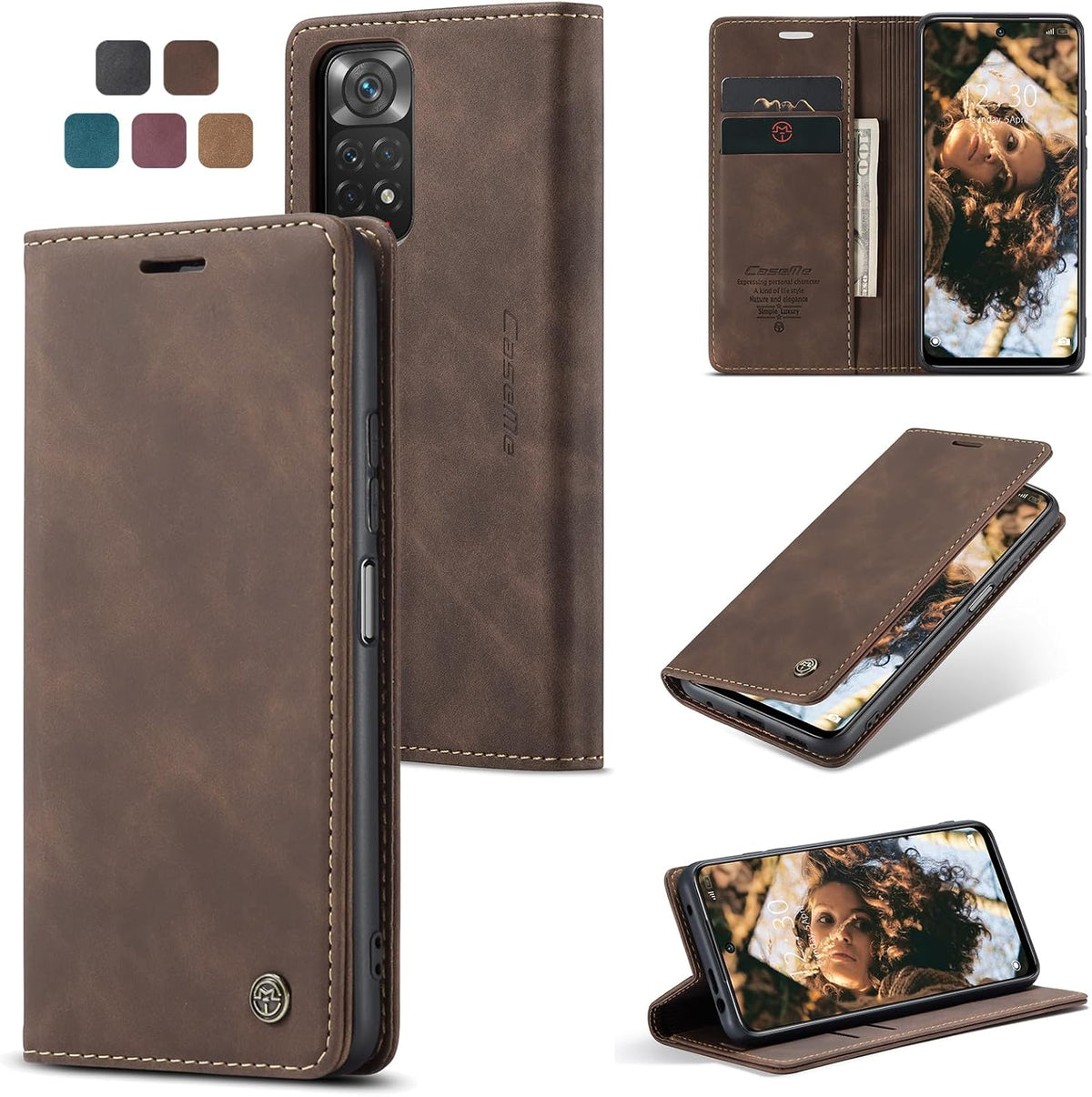 Handyhülle für Honor Magic 6 Pro Hülle Premium PU Klapphülle RFID Lederhülle Faltbare Schutzhülle Kartenfach Standfunktion Handytasche Hülle Honor Magic 6 Pro 5G - Schwarz