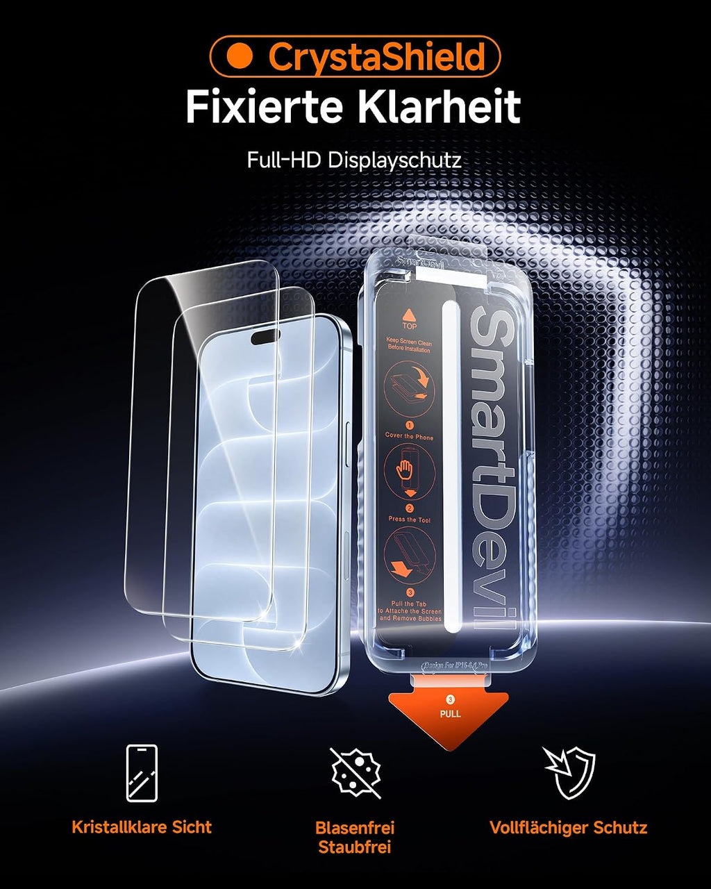 SMARTDEVIL 2 Pack Privatsphäre Schutz für iPhone 17 Panzerglas