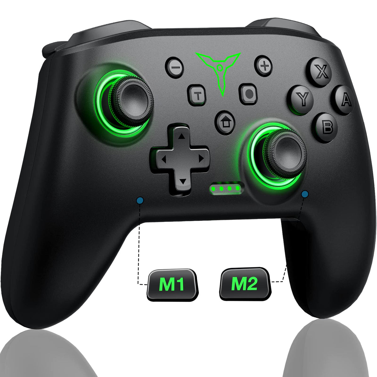 HELLCOOL Switch Controller, Kabellos Switch Pro Controller für Switch/Lite/OLED Konsole, Macro/Turbo/Aufwachfunktion, Präzise Steuerung, Dual Motors Vibration, 15 Std Spieldauer