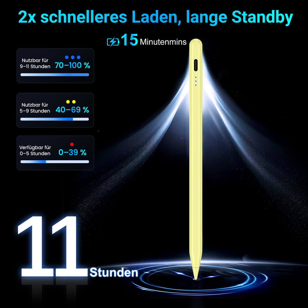 Stift für iPad, (2018-2025) Pencil 2nd Generation für Apple mit Schnellladeleistung Palm Rejection und Neigungssensitivität Stylus für i Pad 6-10, i Pad Pro 13''/12,9''/11'', Mini 6/5, Air 5/4/3