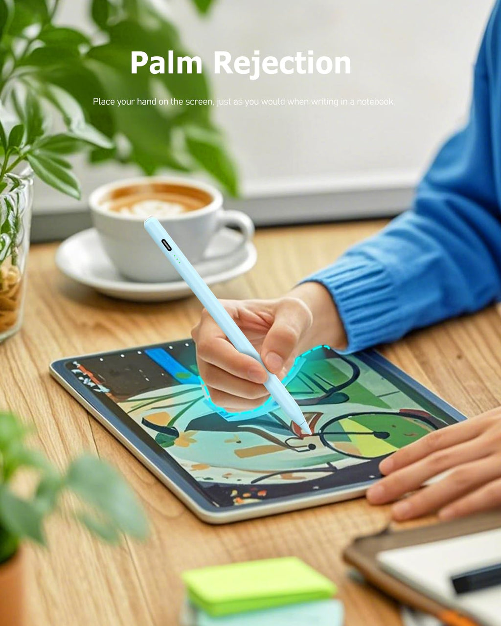 Stift für iPad Pro Air Mini 2018-2026, 2X Schnellladung, Handunterdrückung