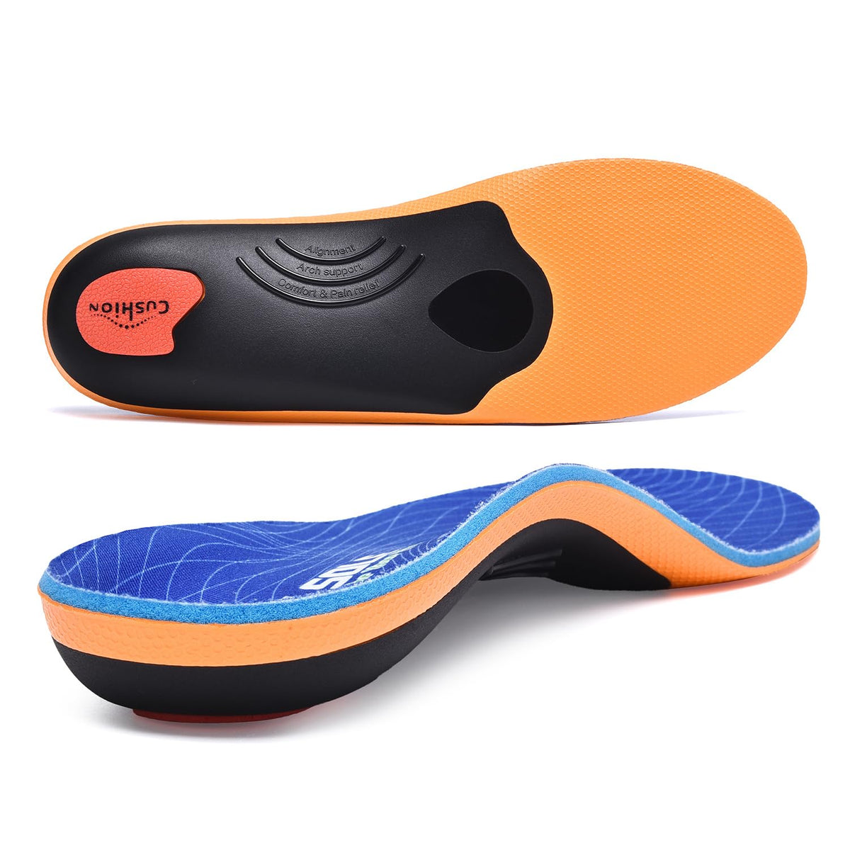 VALSOLE Orthopädische Einlegesohlen, Plantar Fasciitis Hohe Arch Support Schuheinlagen, Für Fersensporn,Plattfuß, Fußschmerz, Komfort Herren & Damen Einlegesohlen