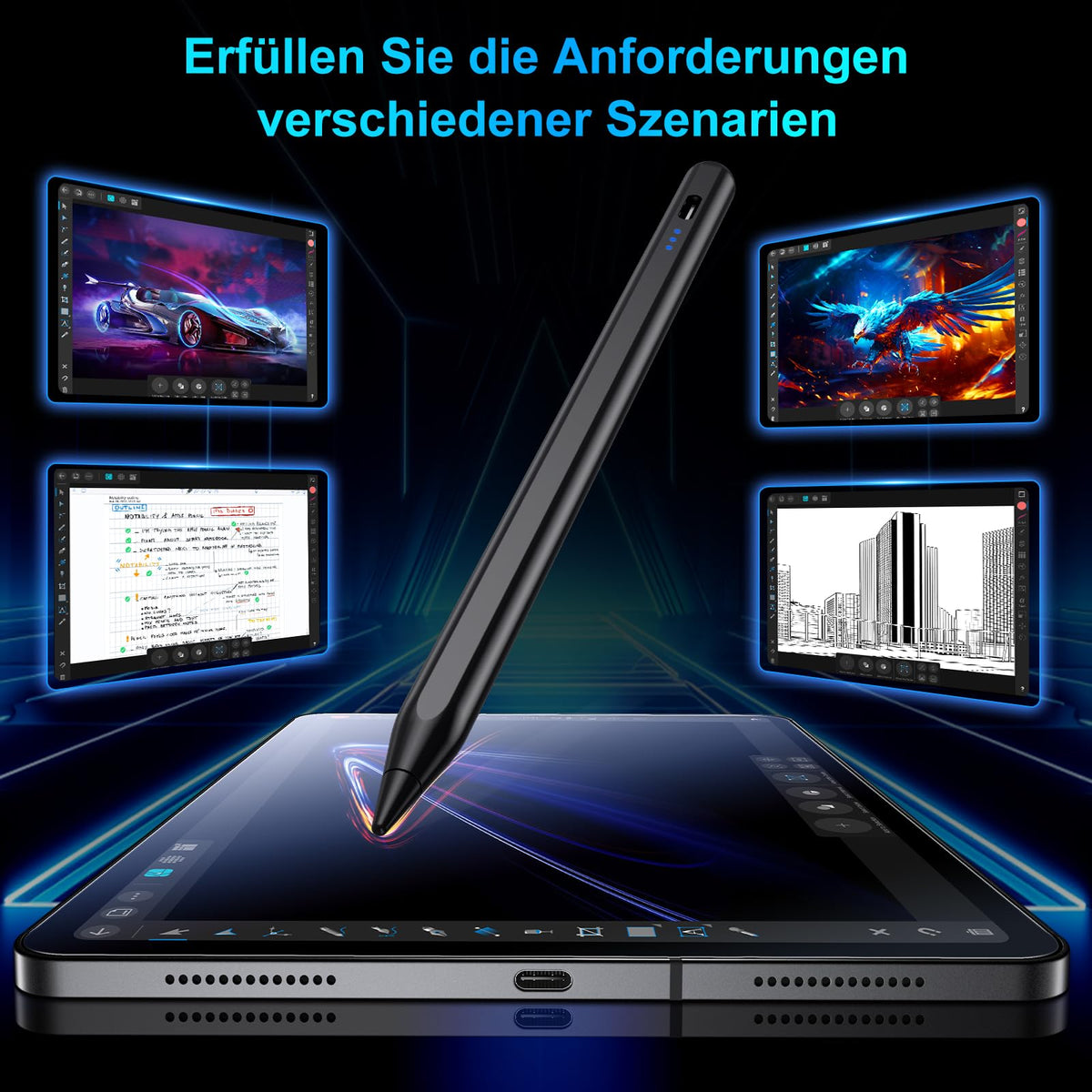Stift für iPad, (2018-2025) Pencil 2nd Generation für Apple mit Schnellladeleistung Palm Rejection und Neigungssensitivität Stylus für i Pad 6-10, i Pad Pro 13''/12,9''/11'', Mini 6/5, Air 5/4/3
