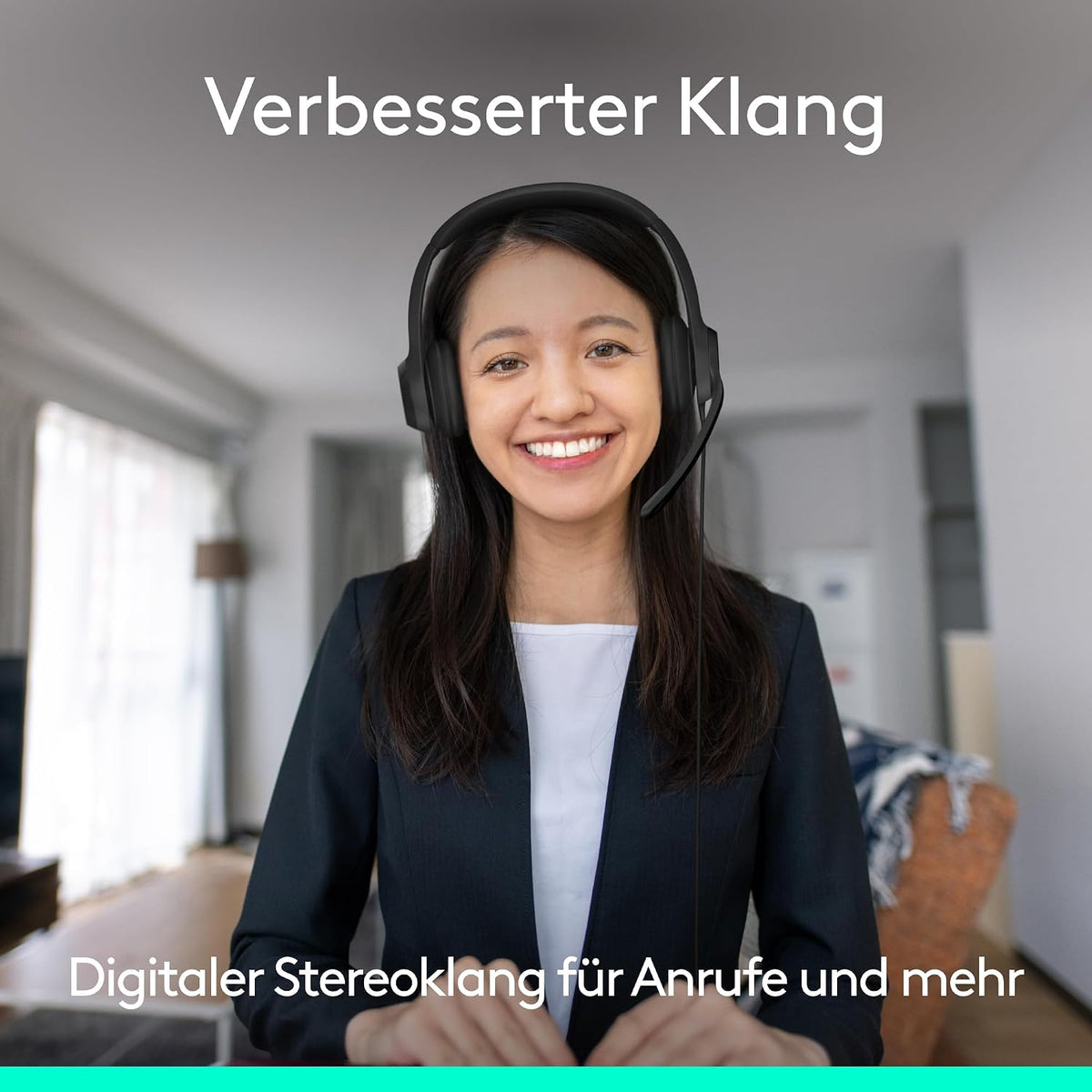 Logitech H390 Kopfhörer für PC zuhause, PC-Headset mit Mikrofon, Schwarz