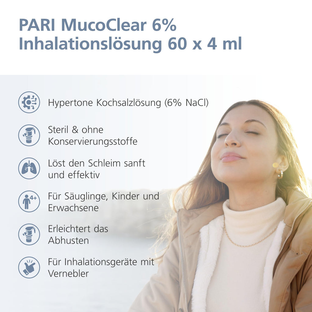 PARI NaCl 0,9% Inhalationslösung - isoton (0,9% Kochsalz),60 x 2,5 ml