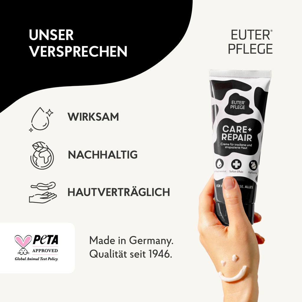 EUTERPFLEGE Care + Repair Pflegecreme, für trockene Haut, 400ml, parfümfrei