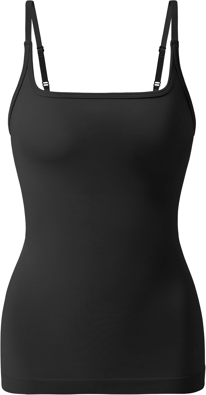 EUYZOU Women's Tummy Control Shapewear Tank Tops Seamless Square Neck Compression Tops Slimming Body Shaper Camisole