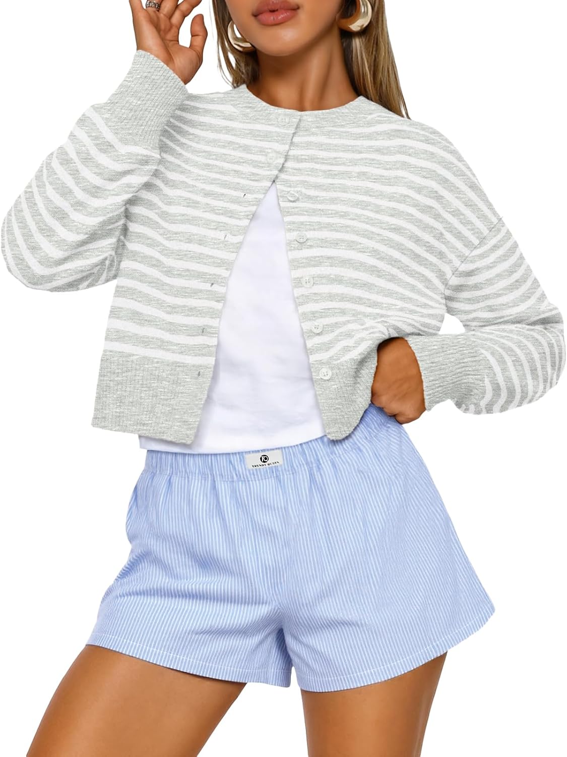 Trendy Queen Cropped Cardigan Sweaters for Women Fall Fashion Clothes 2026