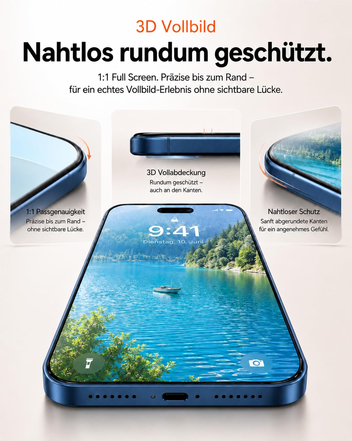 TORRAS für iPhone 18 Pro für Panzerglas TOP 9H+, Auto-Montage, 2 Stück