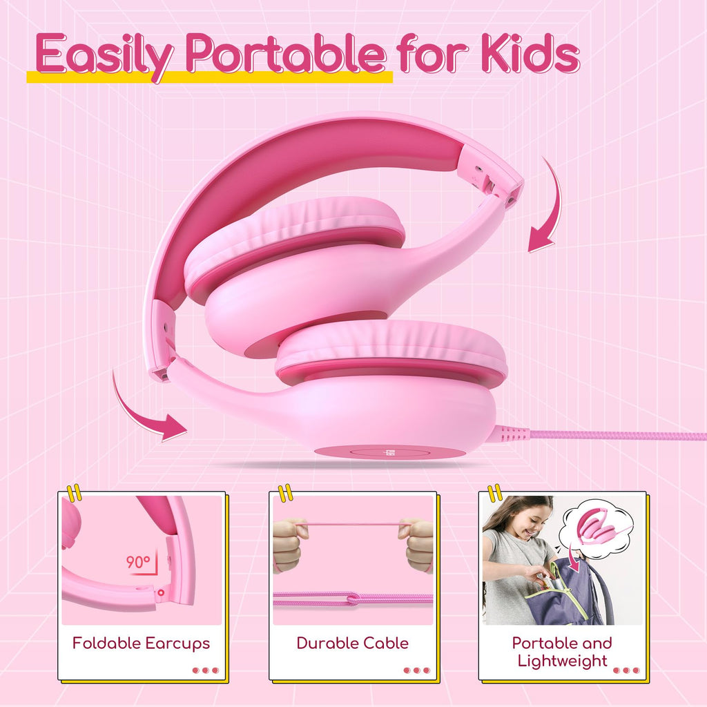 EarFun Kinder Kopfhörer mit 3,5 mm Kabel, Lautstärkebegrenzung, Blau-grün