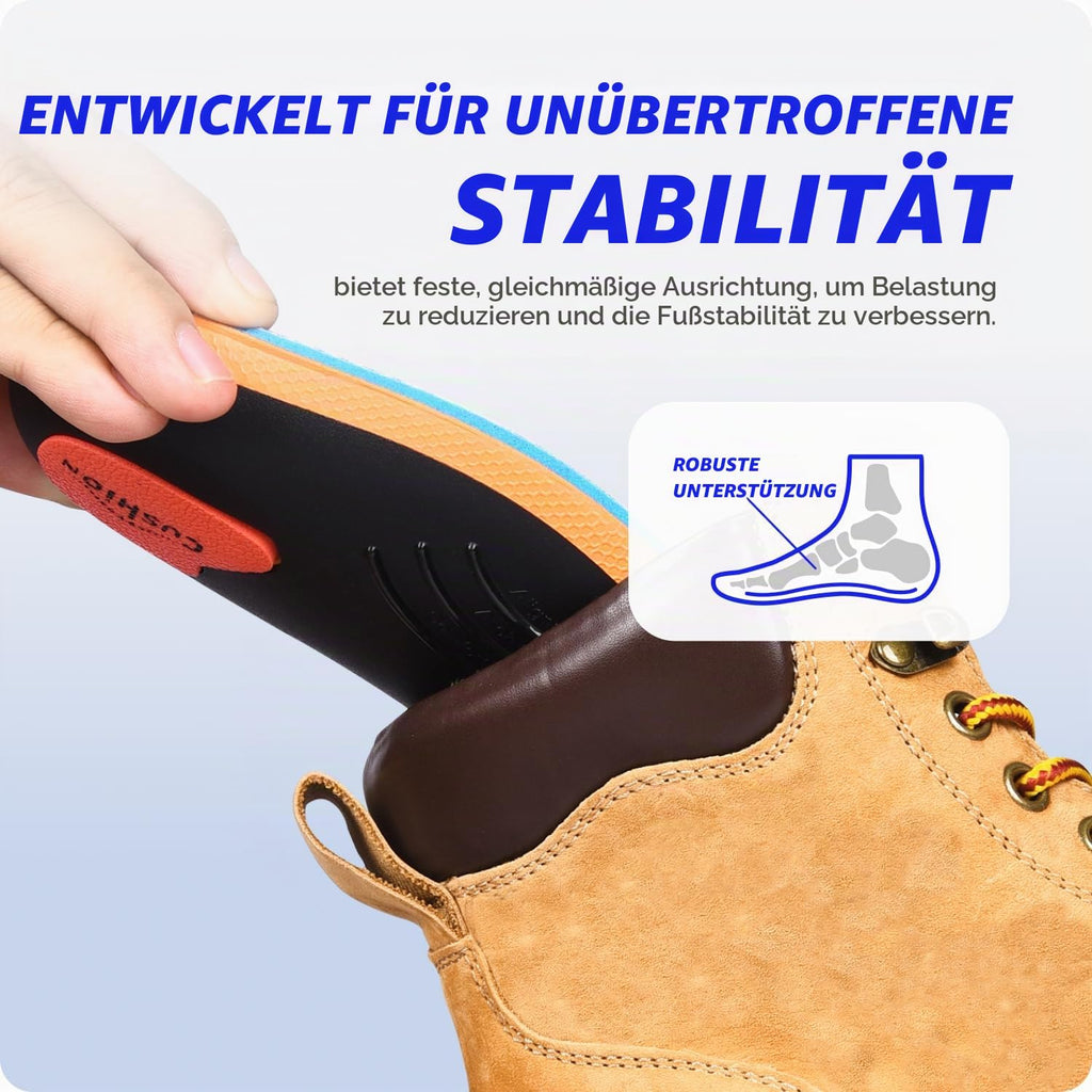 VALSOLE Orthopädische Einlegesohlen, Plantar Fasciitis Hohe Arch Support Schuheinlagen, Für Fersensporn,Plattfuß, Fußschmerz, Komfort Herren & Damen Einlegesohlen
