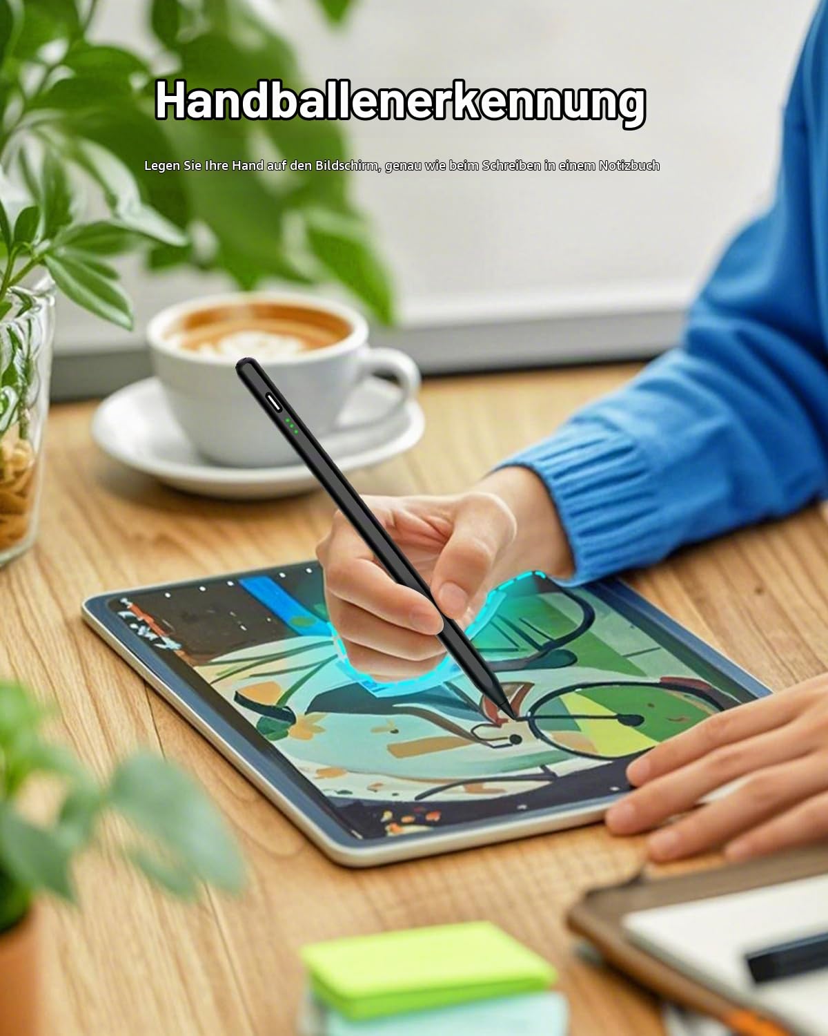 Stift für iPad Pro Air Mini 2018-2026, 2X Schnellladung, Handunterdrückung