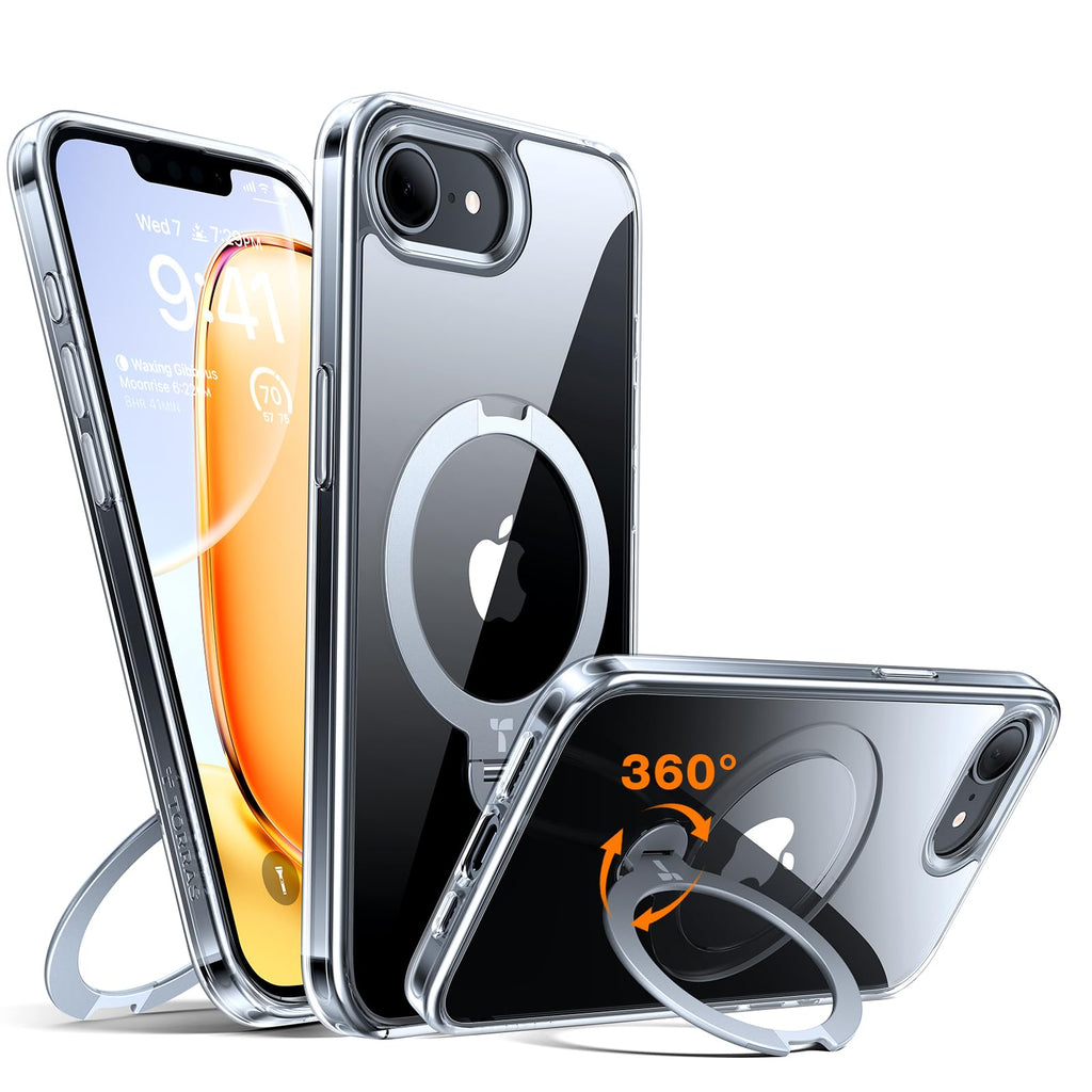 TORRAS Ostand Q3 Spin für iPhone 18 Pro Hülle für MagSafe 360°Stand Schwarz