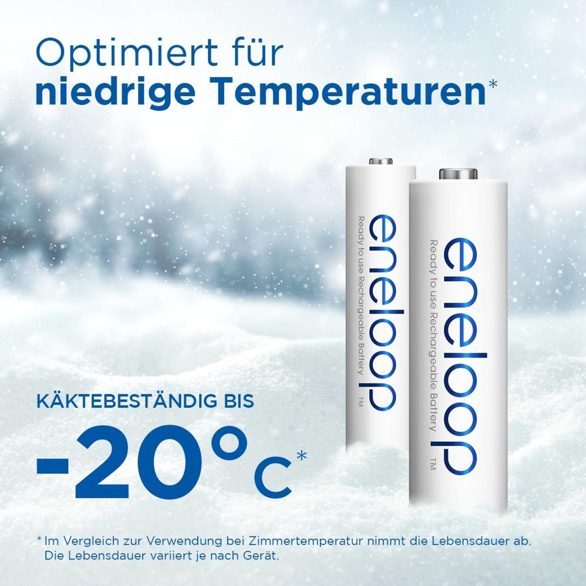 eneloop, AA/Mignon Ni-MH Akku, 8er-Pack, Kapazität mit min. 2000 mAh, Ready-to-Use Ni-MH Akkus, bis zu 2000 Mal wiederaufladbar, plastikfreier Verpackung, standard, weiß
