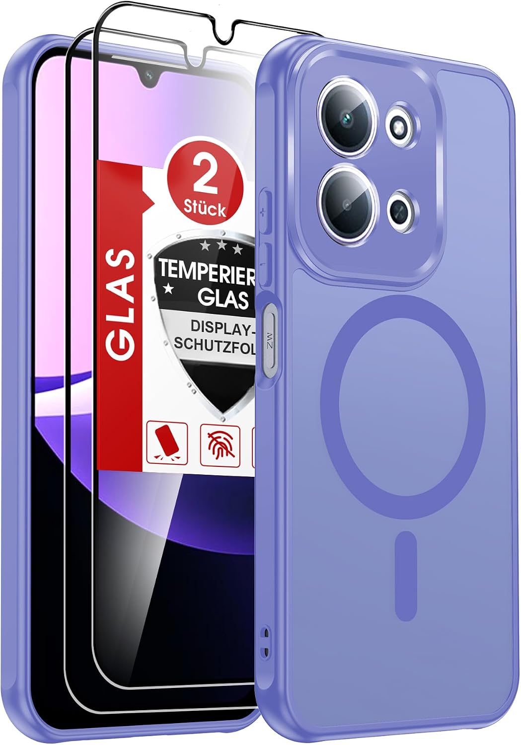 LeYi für Samsung Galaxy A06 4G Hülle für Magsafe mit 2X Panzerglas-Schwarz
