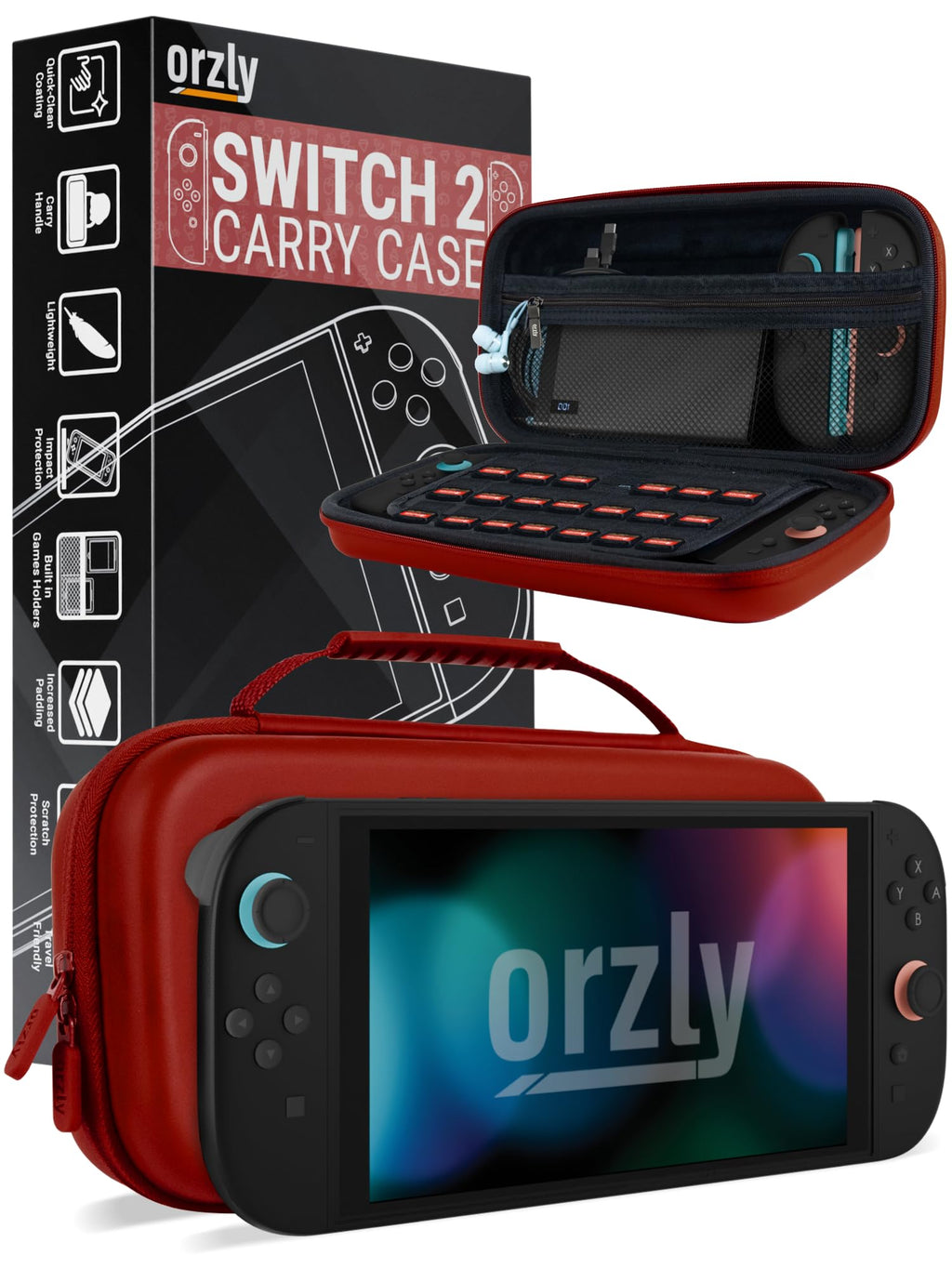 Orzly Tragetasche kompatibel mit Nintendo Switch Lite (2019) – Aufbewahrungstasche - Hartschalen Case/Hülle/Schutzhülle für die Verwendung mit der Nintendo Switch Lite Konsole & Accesoires - ROSA