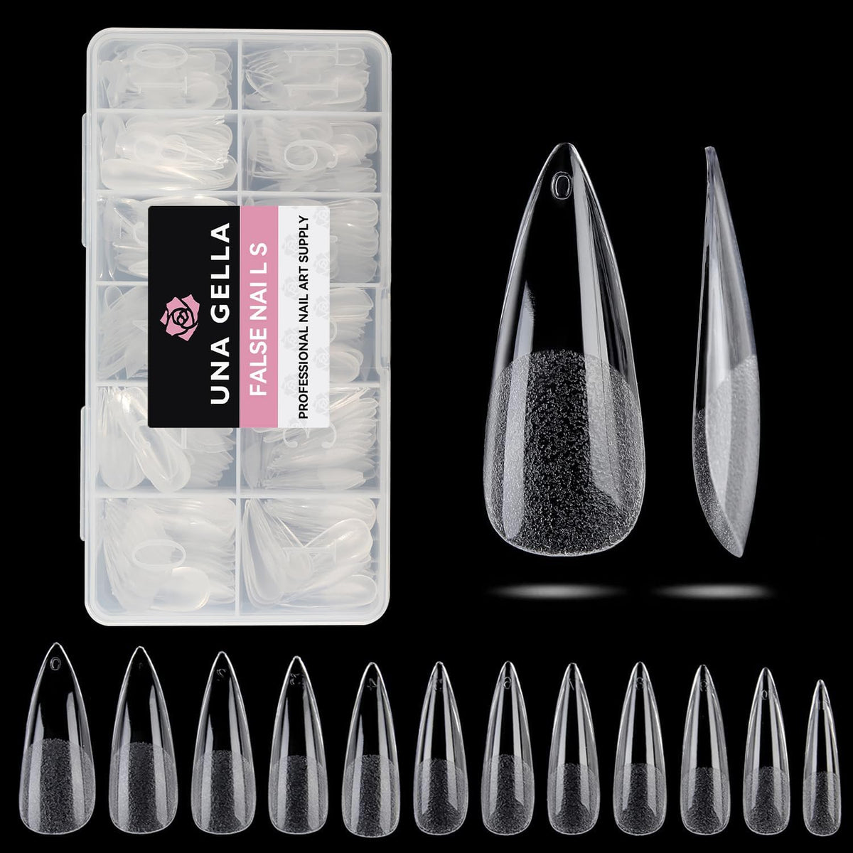 UNA GELLA Kurze Mandel Nail Tips 504 Stück
