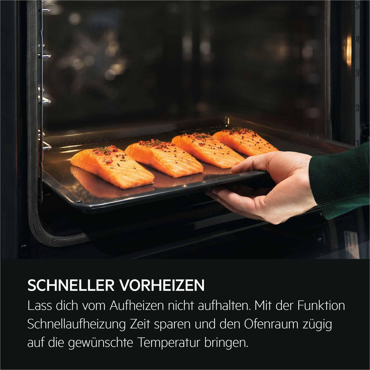 AEG Einbaubackofen, Serie 5 Ringheißluft: Gleichmäßige Garergebnisse auf 3 Ebenen, Pyrolyse Selbstreinigung, 45 Automatikprogramme, LED-Touchdisplay, Schnellaufheizung, Edelstahl, OU5PB40WSM