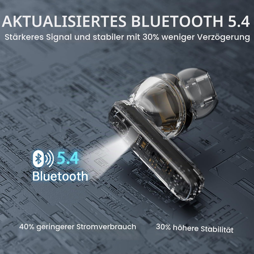 2026 Kopfhörer Kabellos Bluetooth 5.4 Kopfhörer, 6D-Stereo Ohrhörer in Ear