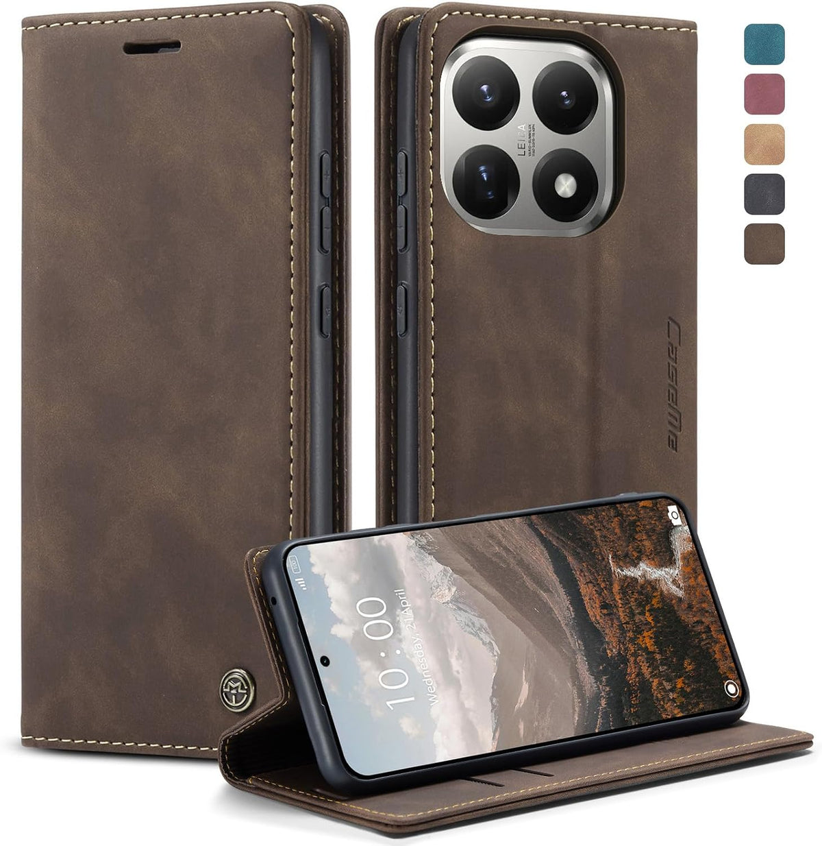 Handyhülle für Honor Magic 6 Pro hülle Premium PU klapphülle RFID Lederhülle Faltbare Schutzhülle Kartenfach Standfunktion Handytasche hülle Honor Magic 6 Pro 5G - Schwarz