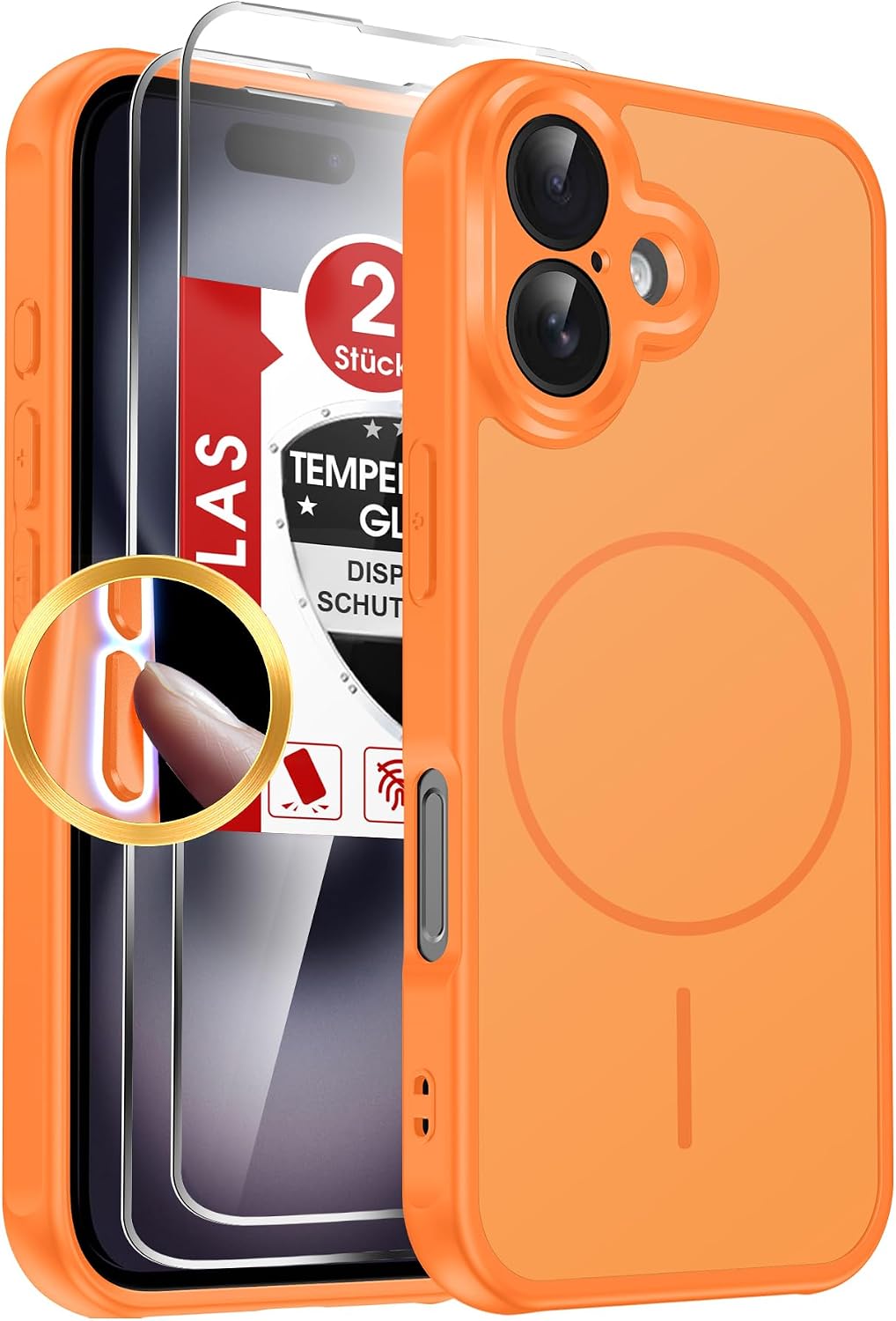 LeYi für Samsung Galaxy A06 4G Hülle für Magsafe mit 2X Panzerglas-Schwarz