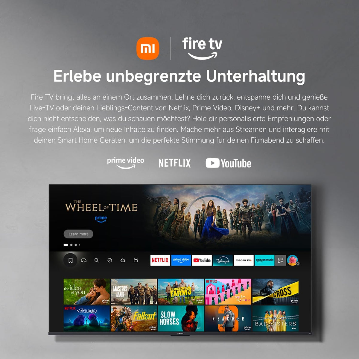 Xiaomi TV F 65 Zoll 2025, 4K UHD, Smart TV, Fire OS8, HDR10, L65MB-FAEU