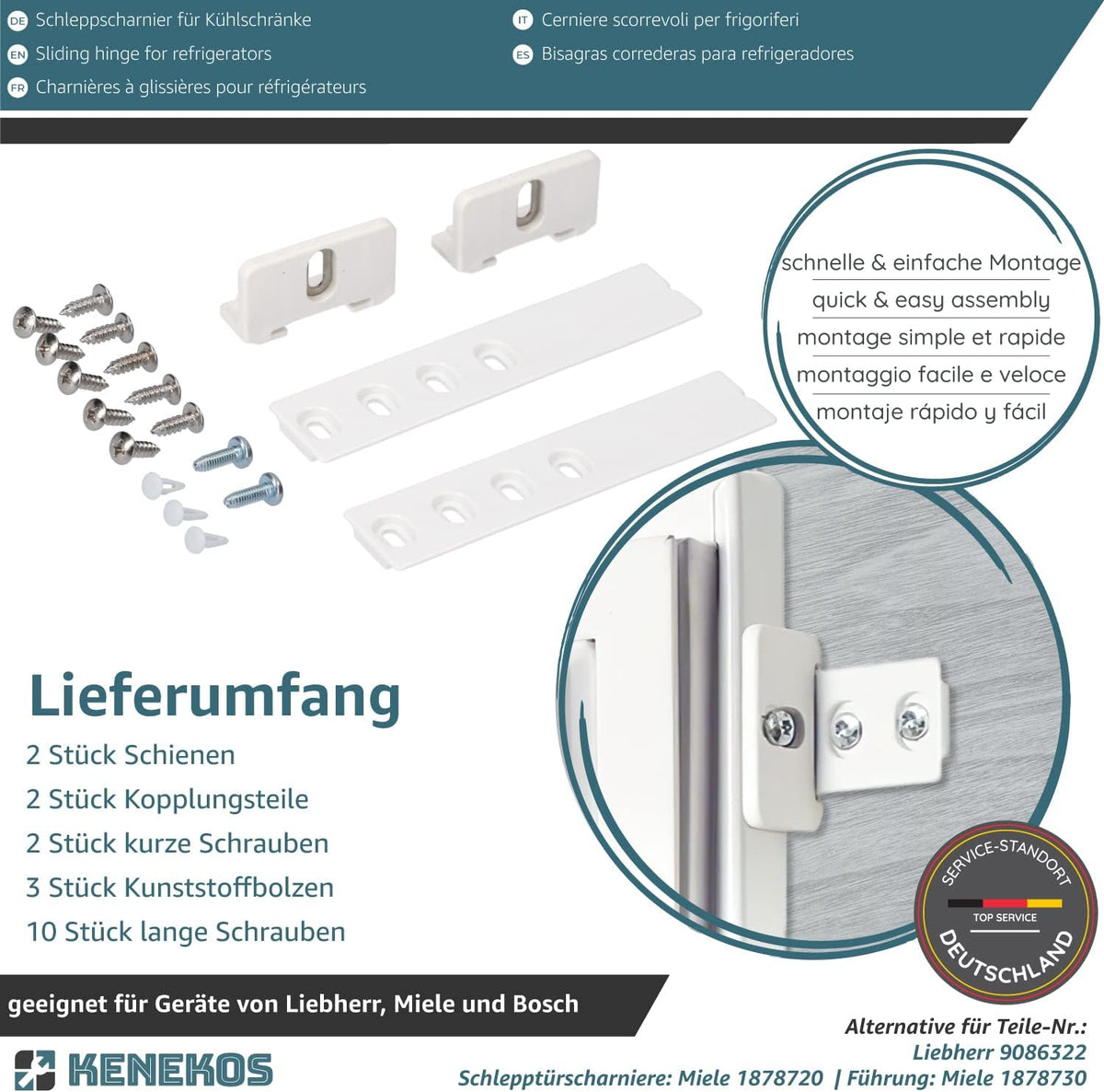 Kenekos Türmontage-Set passend für Liebherr Miele Smeg wie 9086322