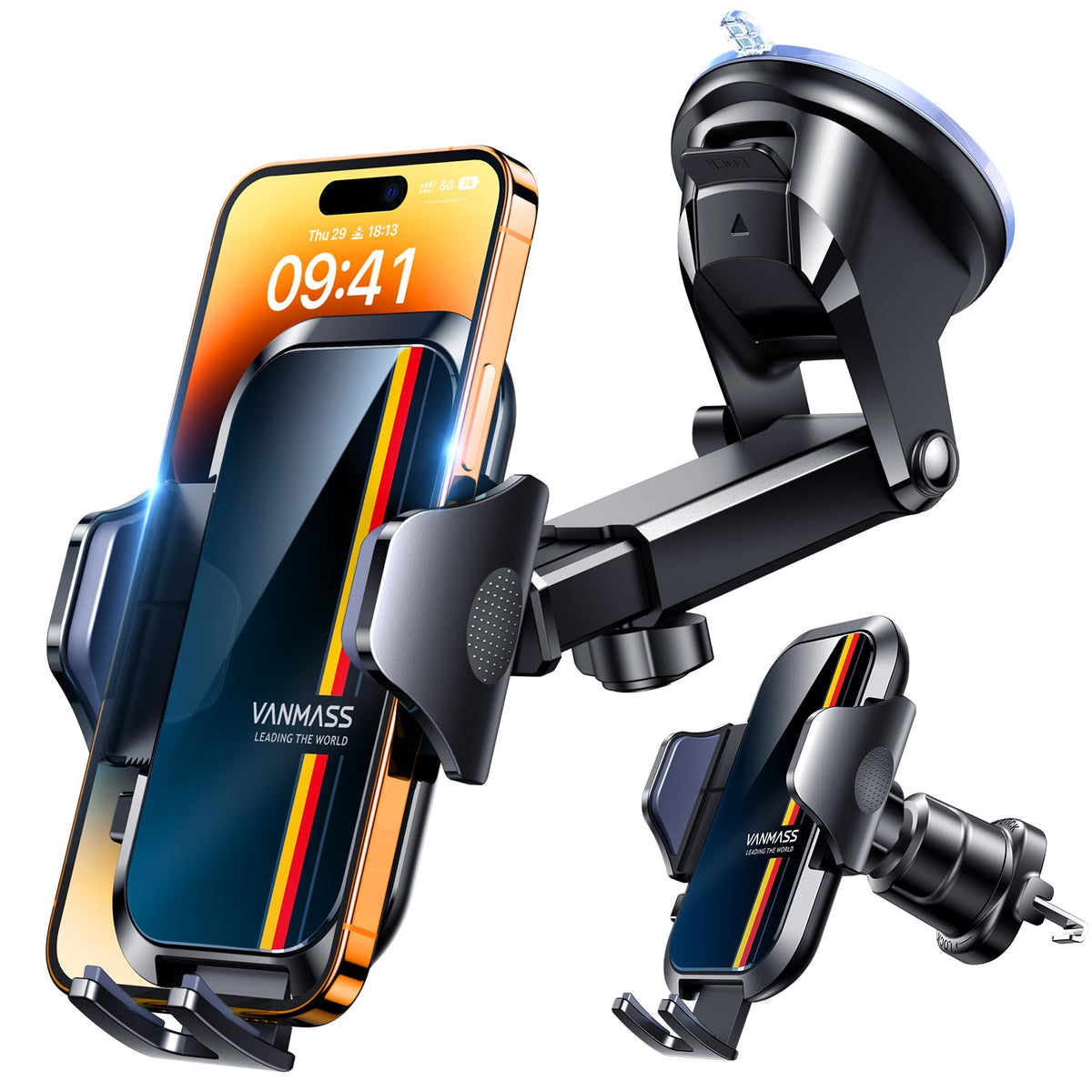 VANMASS 2026【Militär-Klasse】Handyhalterung Auto Upgrade【Stärkste Saugnapf & Lüftungshaken】4 in 1 Handy Halterung Auto 360° Drehbar Handyhalter Auto Armaturenbrett Scheibe Wand für iPhone Samsung usw