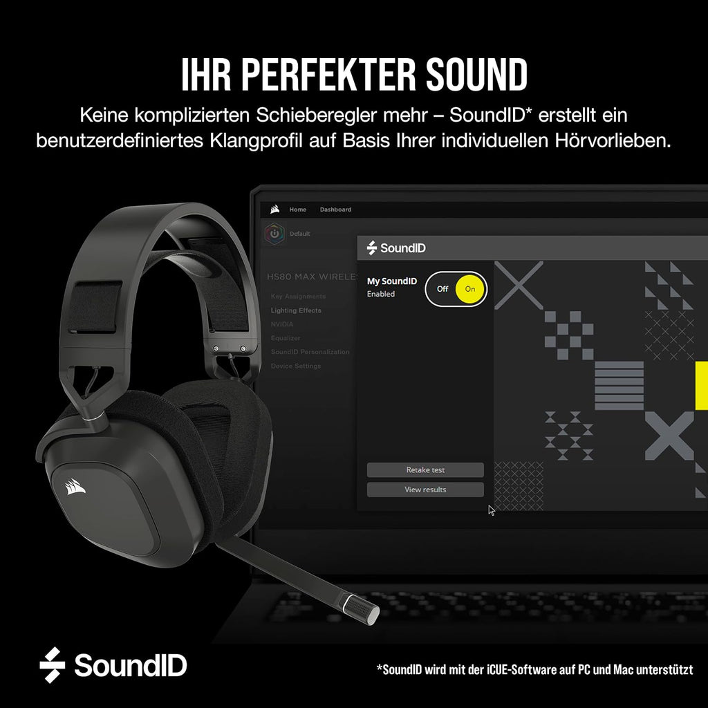 Corsair HS80 MAX Wireless Multiplattform-Gaming-Headset – Stahlgrau