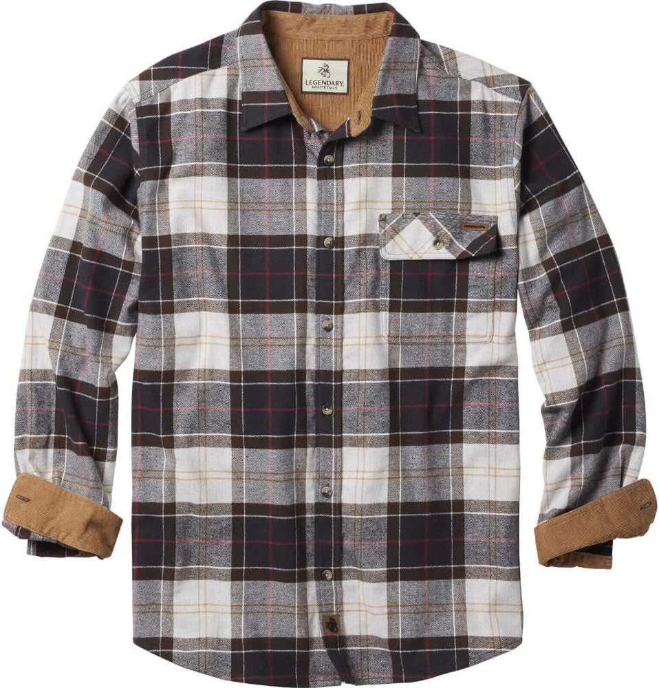 Legendary Whitetails Herren-Langarm-Flanellhemd mit Knopfleiste aus 100 % Baumwolle